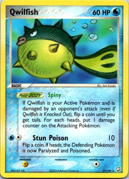 Qwilfish 27/109 Ex Team Rocket Returns (Rare) (Excellent Condition)