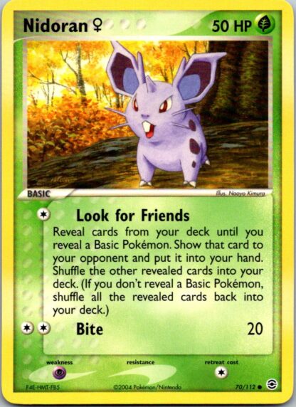 Nidoran 70/112 Fire Red Leaf Green (Common) (Excellent Condition)