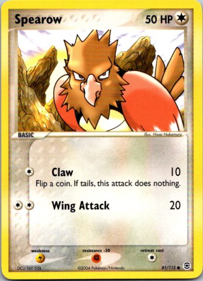 Spearow 81/112 Fire Red Leaf Green (Common) (Excellent Condition)