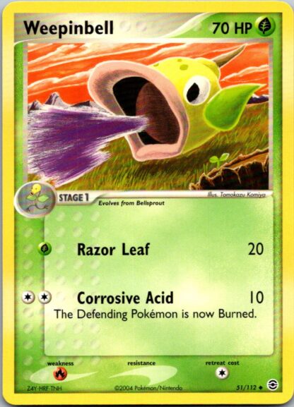 Weepinbell 51/112 Fire Red Leaf Green (Uncommon) (Excellent Condition)