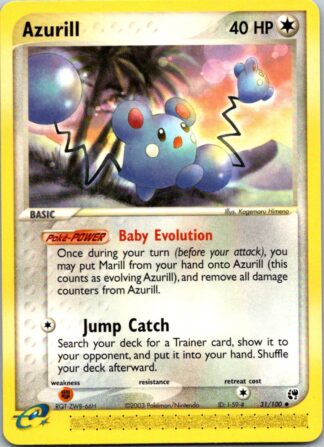 Azurill 31/100 EX Sandstorm (Uncommon) (Exc Cond)