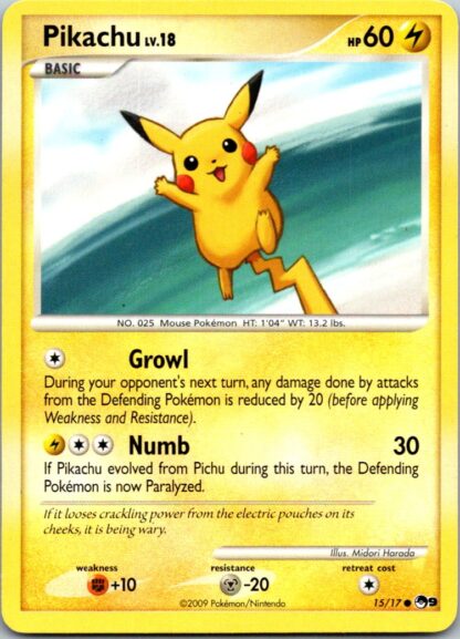 Pikachu 15/17 Pop Series 9 (Common) (P Condition)