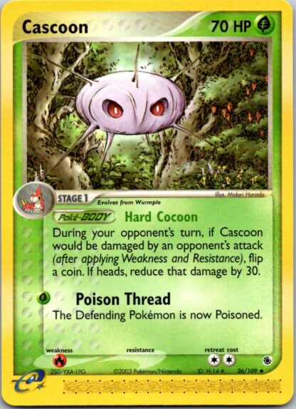 Cascoon 26/109 Ex Ruby & Sapphire (Uncommon) (Exc Cond)