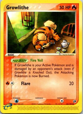 Growlithe 65/100 EX Sandstorm (Common) (Exc Cond)