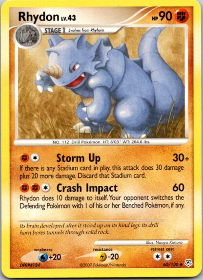 Rhydon 60/130 Diamond & Pearl (Uncommon) (LP Condition)