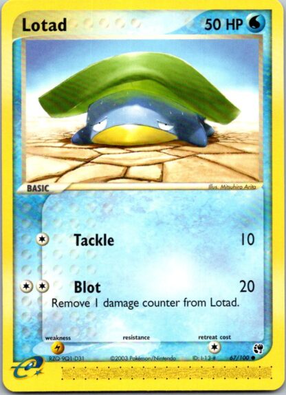 Lotad 67/100 EX Sandstorm (Common) (Exc Cond)