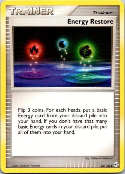 Energy Restore 106/130 Diamond & Pearl (Uncommon) (LP Condition)