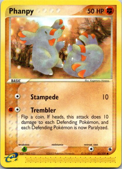 Phanpy 62/109 Ex Ruby & Sapphire (Common) (Exc Cond)