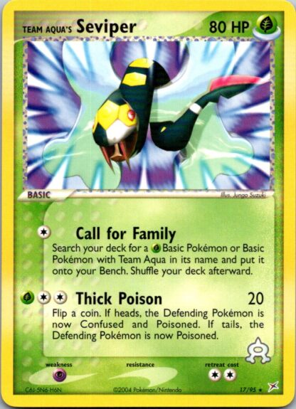 Team Aqua's Seviper 17/95 EX Team Magma vs Team Aqua (Rare) (Exc Cond)