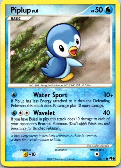 Piplup 16/17 Pop Series 9 (Common) (LP Condition)