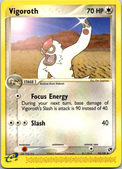 Vigoroth 52/100 EX Sandstorm (Uncommon) (Exc Cond)