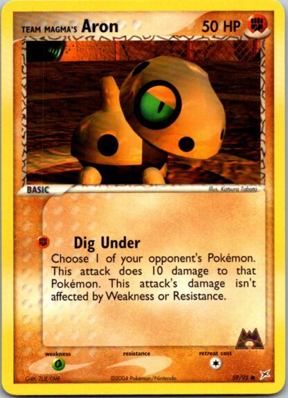Team Magma's Aron 59/95 EX Team Magma vs Team Aqua (Common) (Exc Cond)
