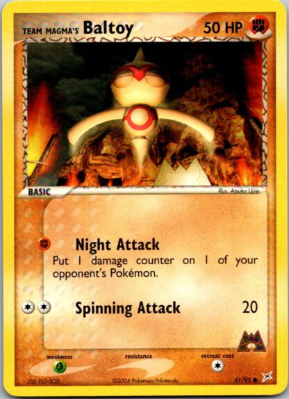 Team Magma's Baltoy 61/95 EX Team Magma vs Team Aqua (Common) (Exc Cond)