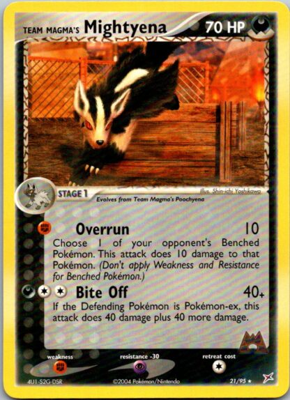 Team Magma's Mightyena 21/95 EX Team Magma vs Team Aqua (Rare) (Exc Cond)