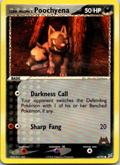Team Magma's Poochyena 66/95 EX Team Magma vs Team Aqua (Common) (Exc Cond)