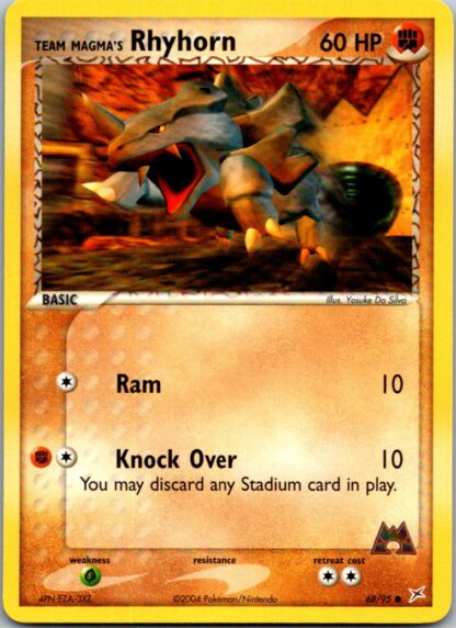 Team Magma's Rhyhorn 68/95 EX Team Magma vs Team Aqua (Common) (Exc Cond)