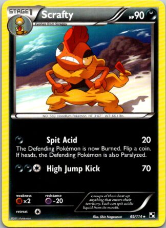 Scrafty 69/114 Black & White (Rare) (Exc Condition)