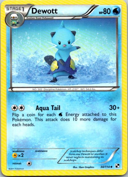 Dewott 30/114 Black & White (Uncommon) (Exc Condition)