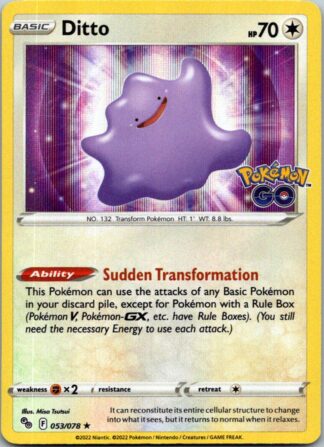 Ditto 53/78 Pokemon Go (Holo) (NM-Exc Condition)