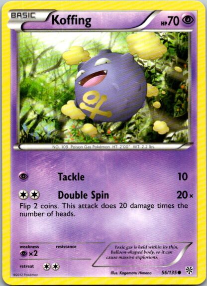 Koffing 56/135 Plasma Storm (Common) (Exc Condition)