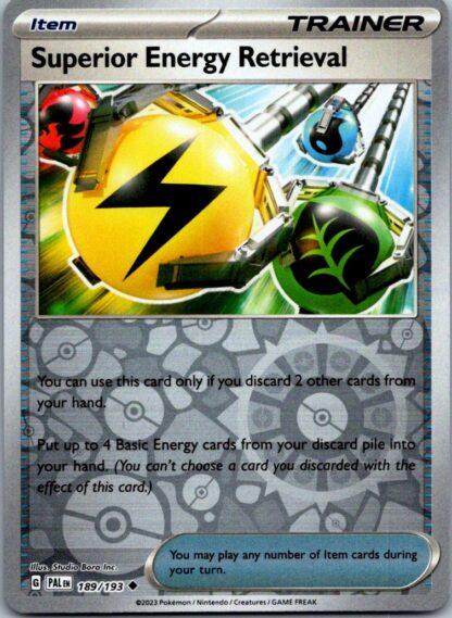 Superior Energy Retrieval 189/193 Paldea Evolved (Reverse Holo) (NM-Exc Condition)