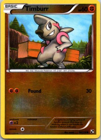 Timburr 58/114 Black & White (Reverse Holo) (P Condition)