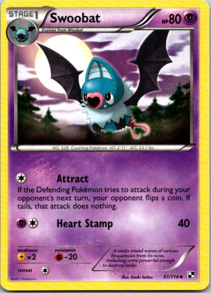 Swoobat 51/114 Black & White (Uncommon) (LP Condition)