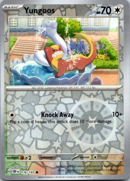 Yungoos 176/197 Obsidian Flames (Reverse Holo) (NM-Exc Cond)