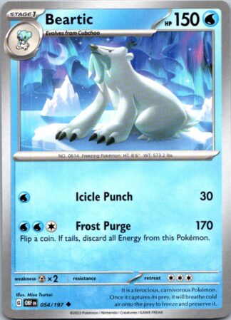 Beartic 54/197 Obsidian Flames (Uncommon) (NM-Exc Cond)