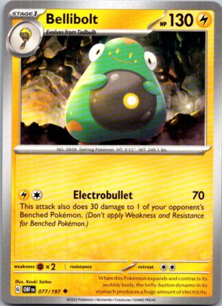 Bellibolt 77/197 Obsidian Flames (Uncommon) (NM-Exc Cond)