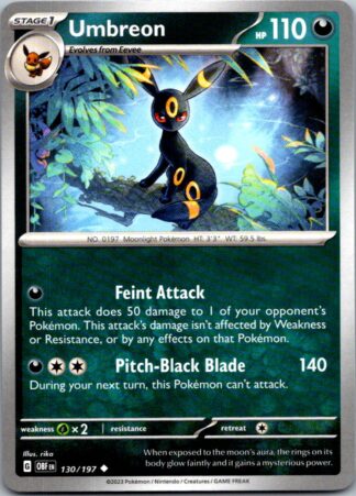 Umbreon 130/197 Obsidian Flames (Uncommon) (NM-Exc Cond)