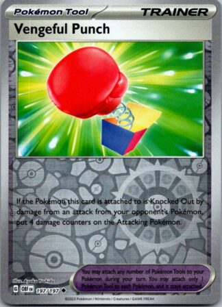 Vengeful Punch 197/197 Obsidian Flames (Reverse Holo) (NM-Exc Cond)