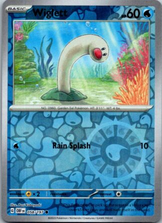 Wiglett 58/197 Obsidian Flames (Reverse Holo) (NM-Exc Cond)