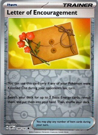 Letter of Encouragement 189/197 Obsidian Flames (Reverse Holo) (NM-Exc Cond)