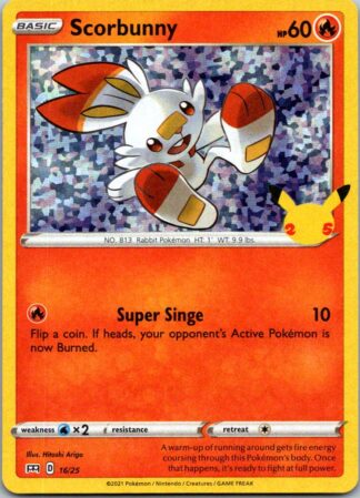 Scorbunny 16/25 McDonalds 25th Anniversary Promo (Holo) (Exc Condition)
