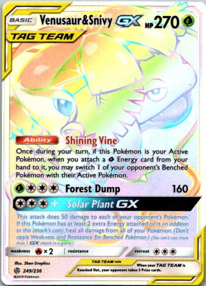 Venusaur & Snivy GX 249/236 Cosmic Eclipse (Ultra Rare) (Exc Condition)