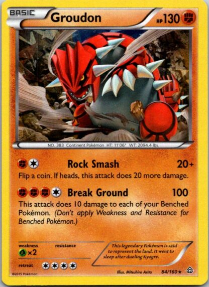 Groudon 84/160 Primal Clash (Shattered Holo) (LP Condition)