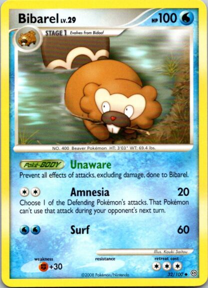 Bibarel 32/100 Stormfront (Uncommon) (P Condition)