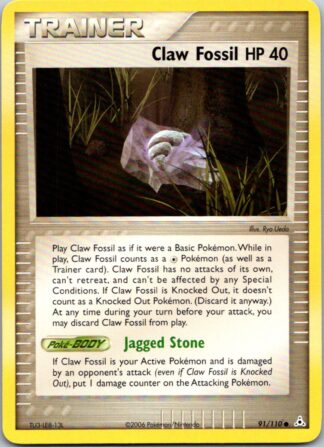 Claw Fossil 91/110 EX Holon Phantoms (Common) (P Condition)