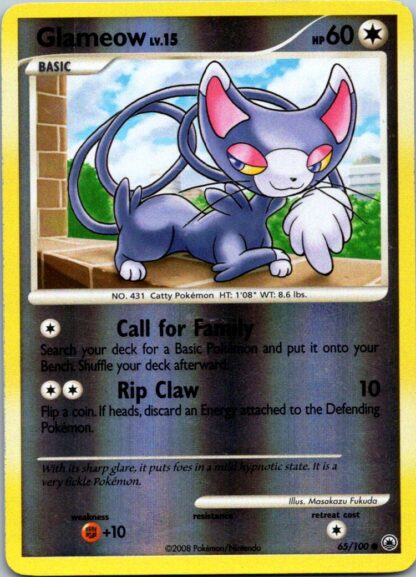 Glameow 65/100 Majestic Dawn (Reverse Holo) (LP Condition)