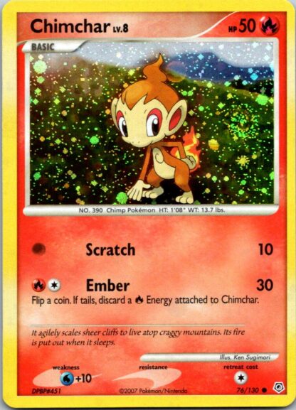 Chimchar 76/130 Diamond & Pearl (Alt Art Holo) (LP Condition)