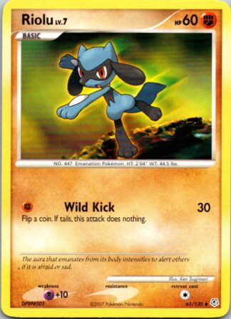 Riolu 61/130 Diamond & Pearl (Uncommon) (LP Condition)