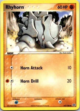 Rhyhorn 62/106 EX Emerald (Common) (Exc Condition)