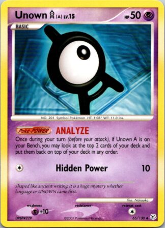 Unown A 65/130 Diamond & Pearl (Uncommon) (LP Condition)