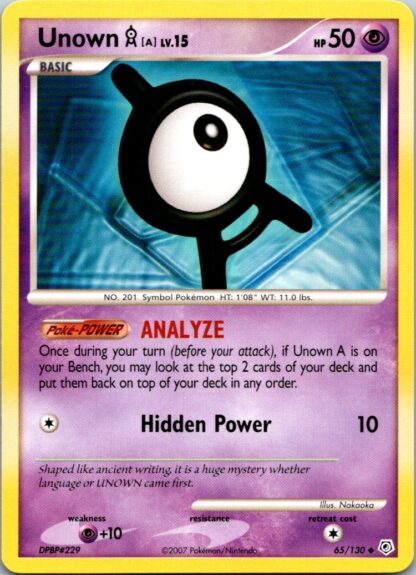 Unown A 65/130 Diamond & Pearl (Uncommon) (LP Condition)