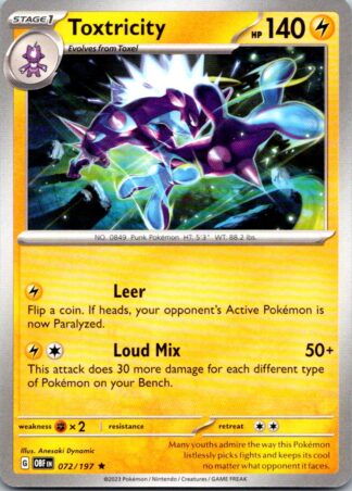 Toxtricity 72/197 Obsidian Flames (Theme Deck Rare) (NM-Exc Cond)