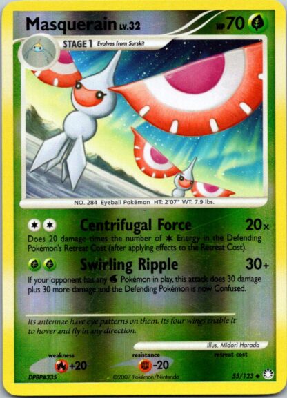 Masquerain 55/123 Mysterious Treasures (Reverse Holo) (P Condition)