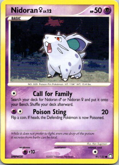 Nidoran 91/123 Mysterious Treasures (Common) (P Condition)
