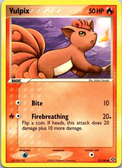 Vulpix 72/106 EX Emerald (Common) (LP Condition)