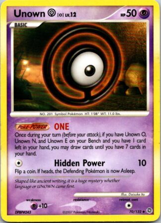 Unown 70/132 Secret Wonders (Uncommon) (P Condition)